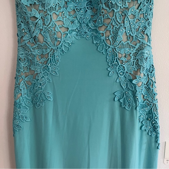 Tony Bowls Paris Formal Dress - Turquoise - Size 4 - Picture 7 of 15